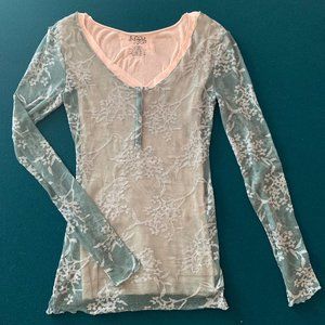 Free People Shear Lace Top w FP  Undershirt